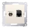 Simon 54 Gniazdo Antenowe I Komputerowe Typu F I Rj45 Kat.6 Krem Dasfrj45.01/41