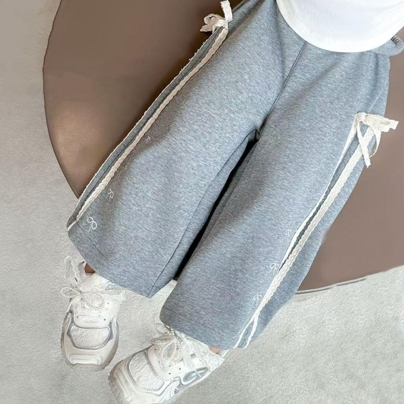 Mädchen Schleife Gerade Hosen Herbst Frühling Kinder Mode Weite Hosen Herbst Neu Kinder Elastisch Lässig Jogginghosen