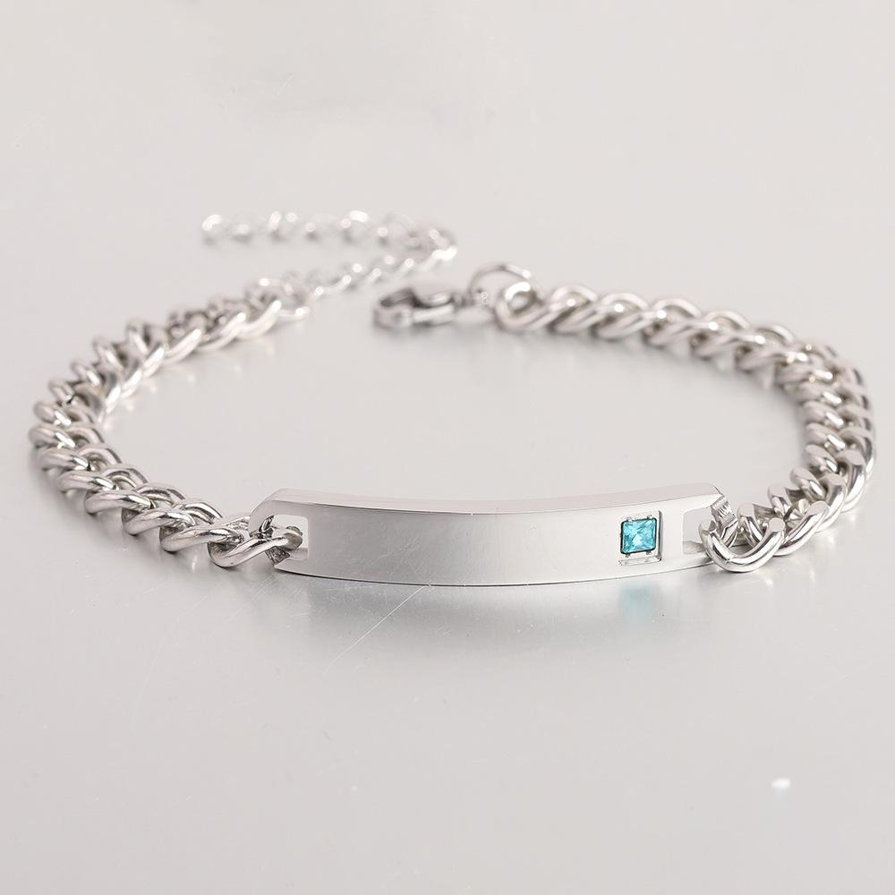 Valentine s Qixi His & Her Titanium Steel Diamond Couple Bracelets