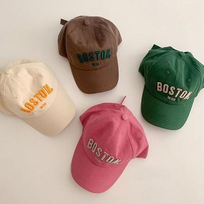 Solid Color Baby Cap Children's Hat Letter Embroidery Cotton Polyester Sun Hat Peaked Hats Kids