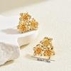 Petal Flower Metal Stud Earrings Women European American Niche High End Daily Jewelry Gift