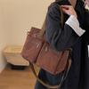 Versatile Large-Capacity Corduroy Shoulder Bag for Women - New Korean Style