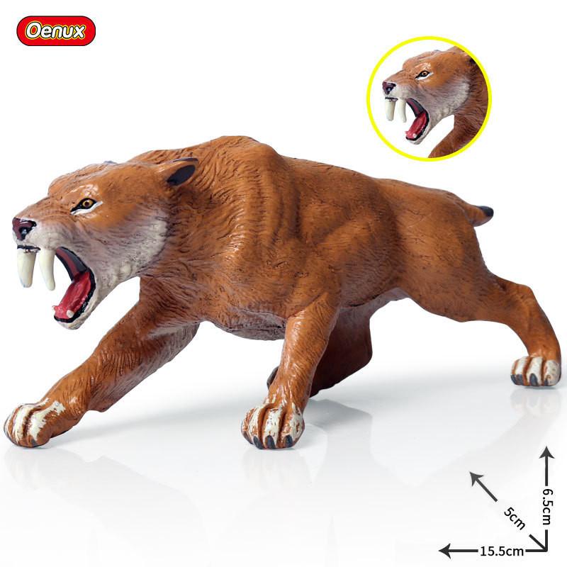 Animal Realistic Machairodus Model Figure Toy For Kids Learning Collection And