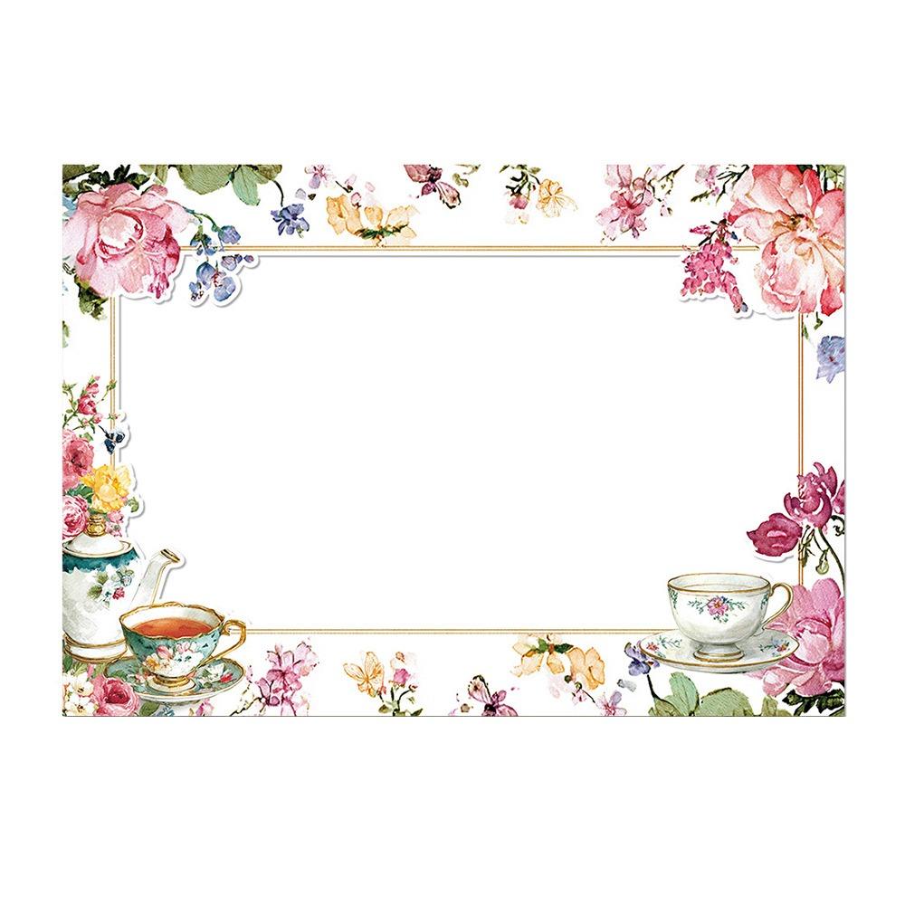 

Multicolor Handheld Photo Props Paper Flower Pattern Picture Frame Large Size Tea Party Photo Handheld Props Decorative Supplies