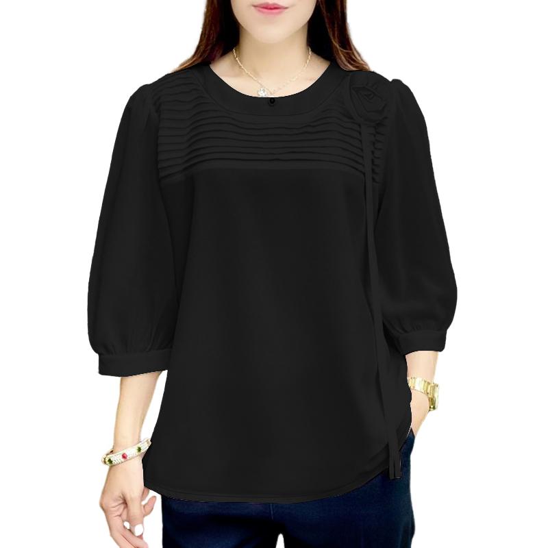 ZANZEA Dámska ležérna blúzka s okrúhlym výstrihom, jednofarebná, s polovičným rukávom