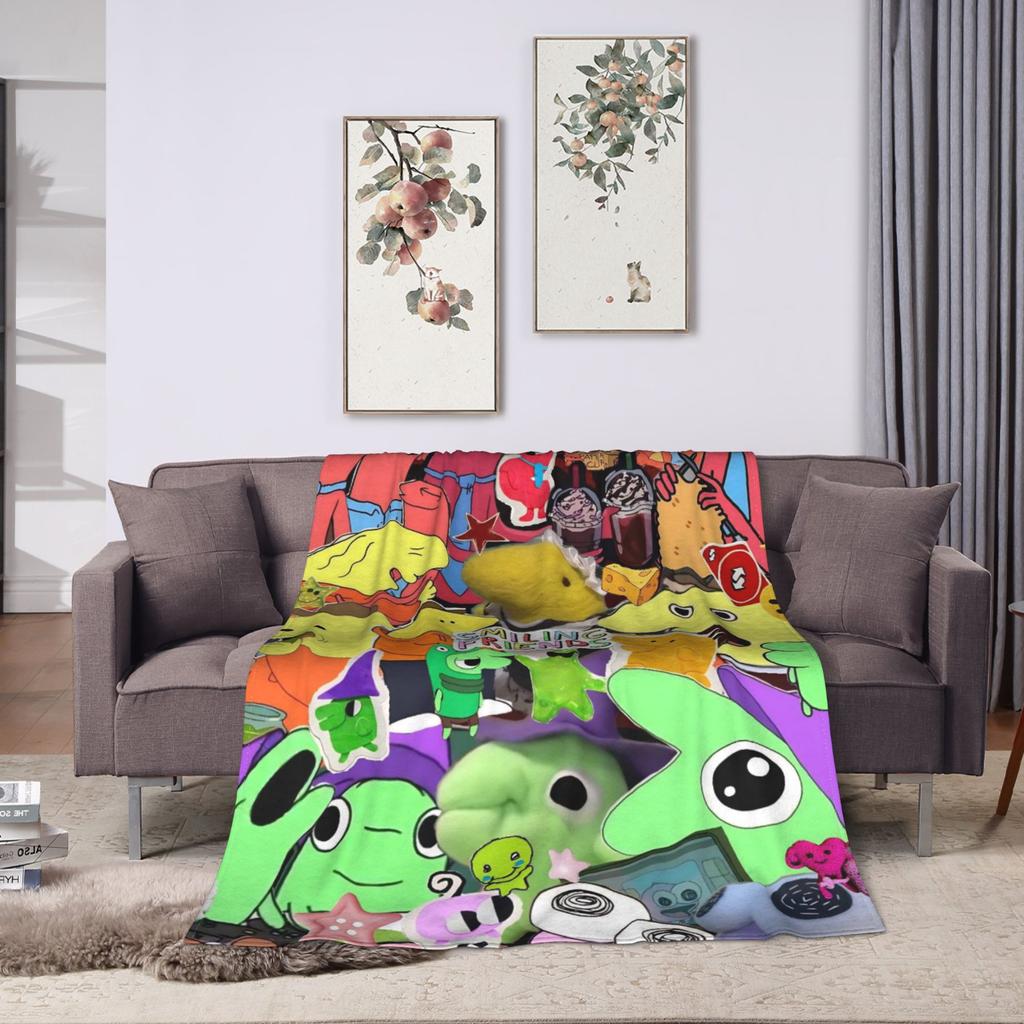 Smiling Friend Games Blanket  Airplane Travel Flannel Throw Blanket For Living Room Super Soft Design Quality Bedspread