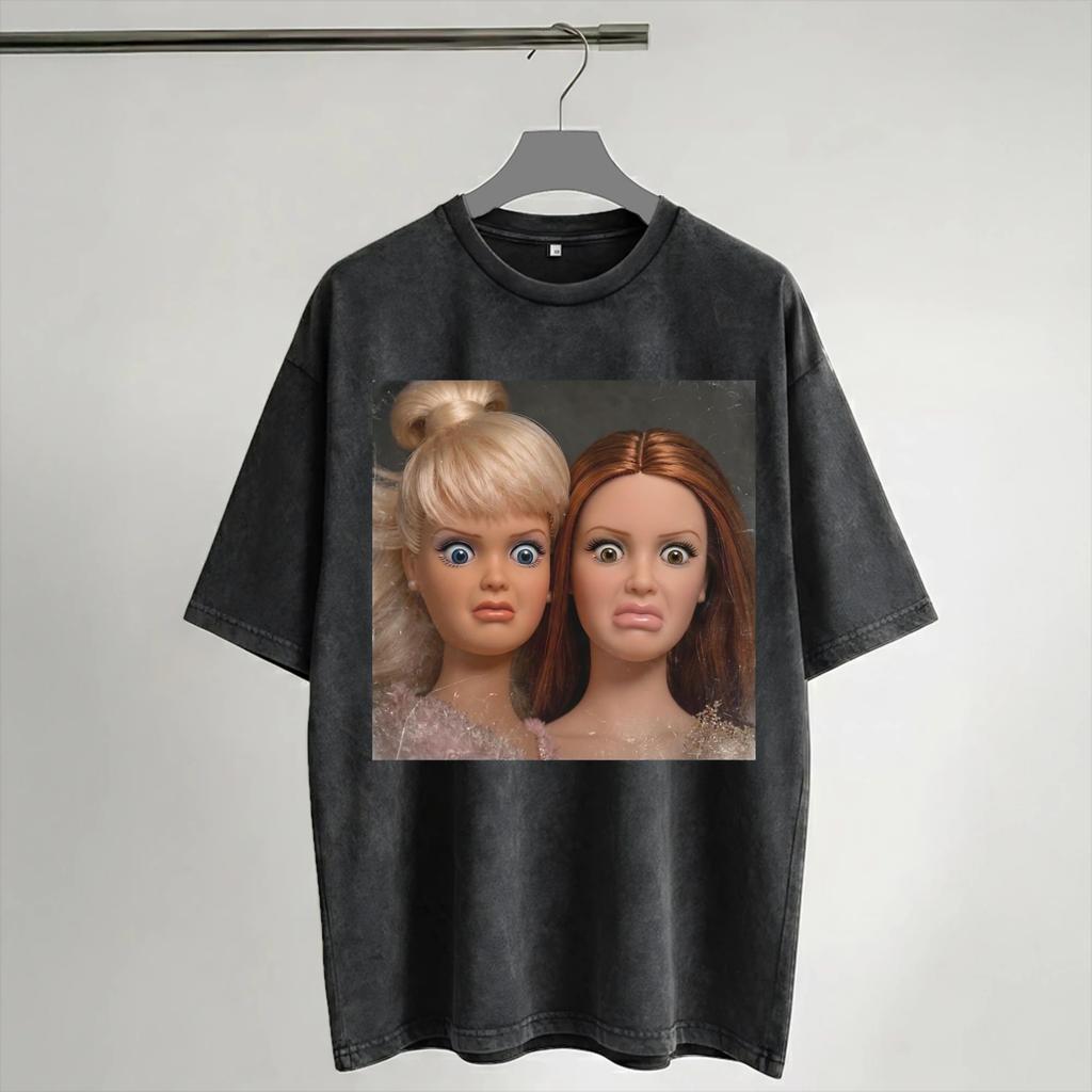 Disgusted FACE Meme Washed T Shirt Streetwear Hip Hop Vintage TShirts Tees Unisex Women Short Sleeve Harajuku