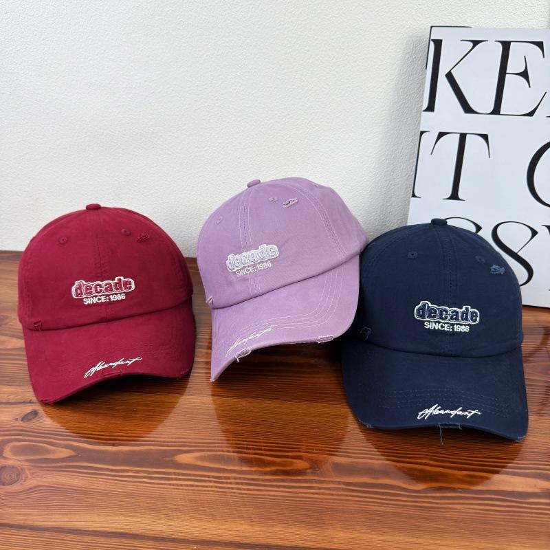 American Retro Ripped Baseball Cap Men's and Women's New Spring and Summer Soft Top Sun Hat Versatile Face Small Casual Cap