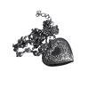 Heart Locket Necklace Intricate Carvings Pendant Necklace Vintage Heart Photo Box Necklace for Fashionable Women Girls