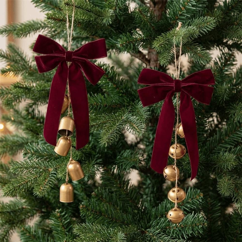 Multi‑Color Christmas Bell Pendant Antique Gold Bells Xmas Tree Pendant Christmas Wreath