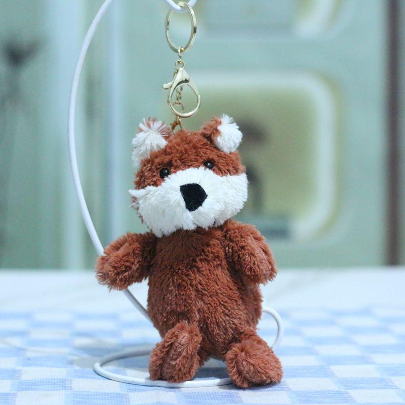Adorable Cute Red Fox Plush Toy Keychain Soft Cartoon Animal Doll Hanging Decor