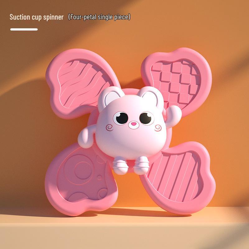 TikTok Trendy Baby Teething Suction Toy: Spinning Rattle for Dining Tables