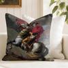 Rider Horse Painting Cushion Cover Natural Linen Pillow Cover DoubleSided Print Cushion Cover for Sofa Home Decor