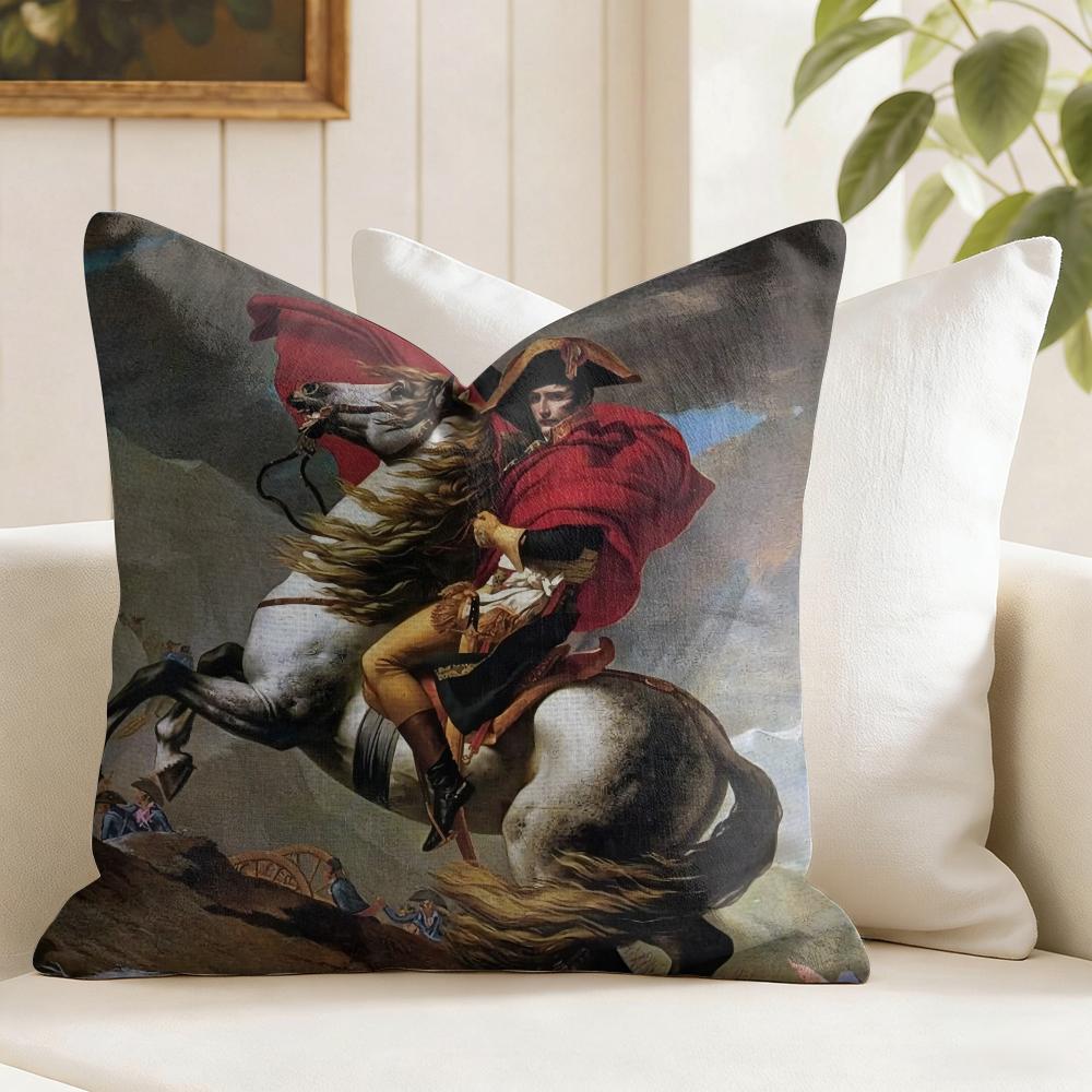 Rider Horse Painting Cushion Cover Natural Linen Pillow Cover DoubleSided Print Cushion Cover for Sofa Home Decor