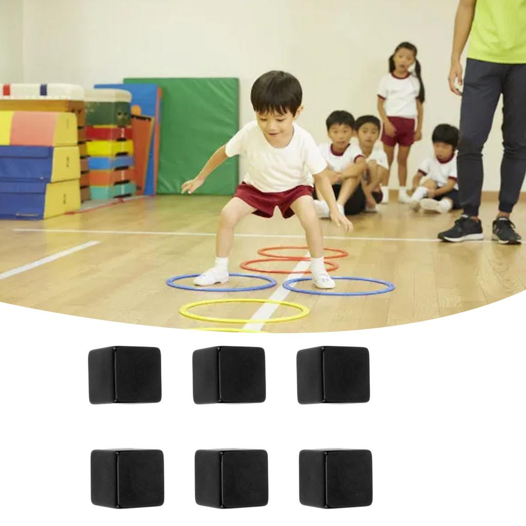 6PCS Blank Dice Cubes DIY Unfinished Dice Blocks Teaching Party Puzzle 6 Sided Dice Plastic Cubes Black