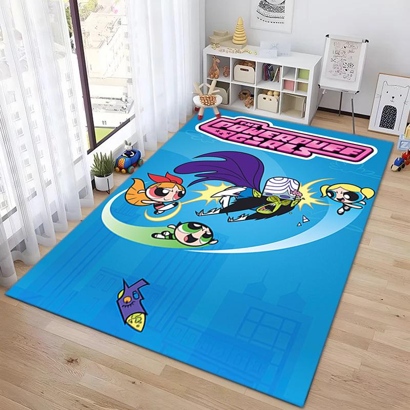1Pc The Powerpuff Girls Printed rectangle carpet, home door mat, outdoor travel protection carpet A1