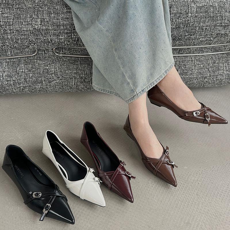 Móda Dámské Lodičky s Nízkým Podpatkem Boty Nazouváky Klínky Obuv Šaty Dámské Mělké Módní Špičaté Dámské Boty na Podpatku Jaro Podzim
