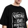Vintage Born In 1945 Original 80th Birthday Accessories Unisex T Shirt Pure Cotton Tee Graphic Printing T-shirt Clothes