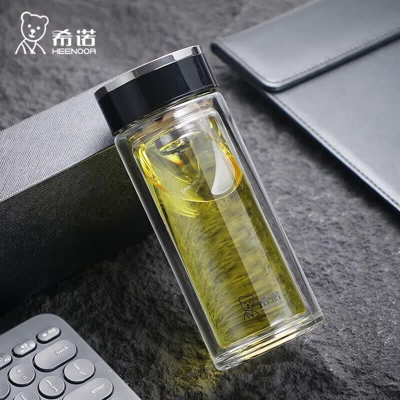 Heenoor Double-Walled Glass Tea Infuser Tumbler