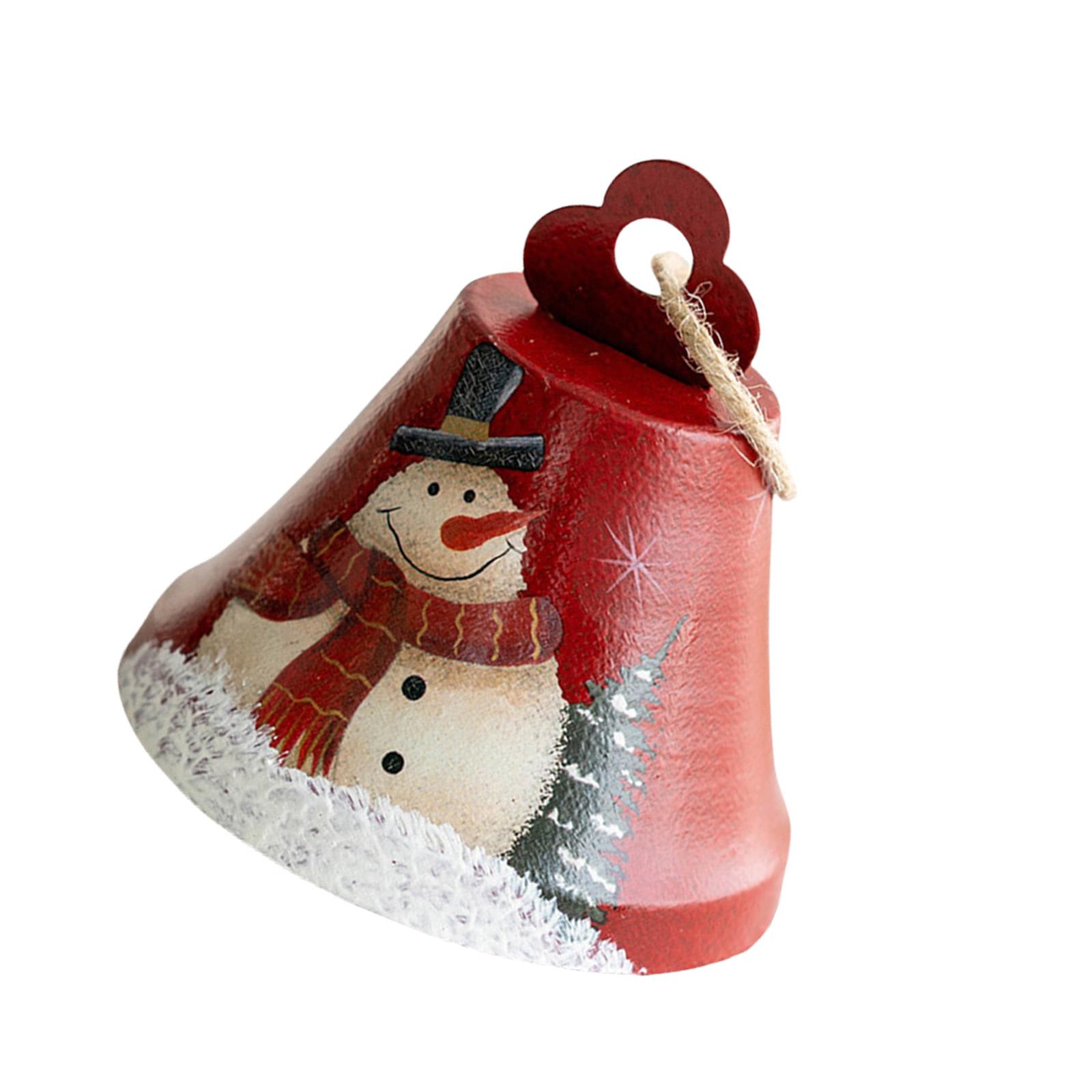 

Подвеска в виде железных колокольчиков в виде Санты/Снеговика, украшение для рождественской елки ручной работы, расписанное вручную праздничное украшение D