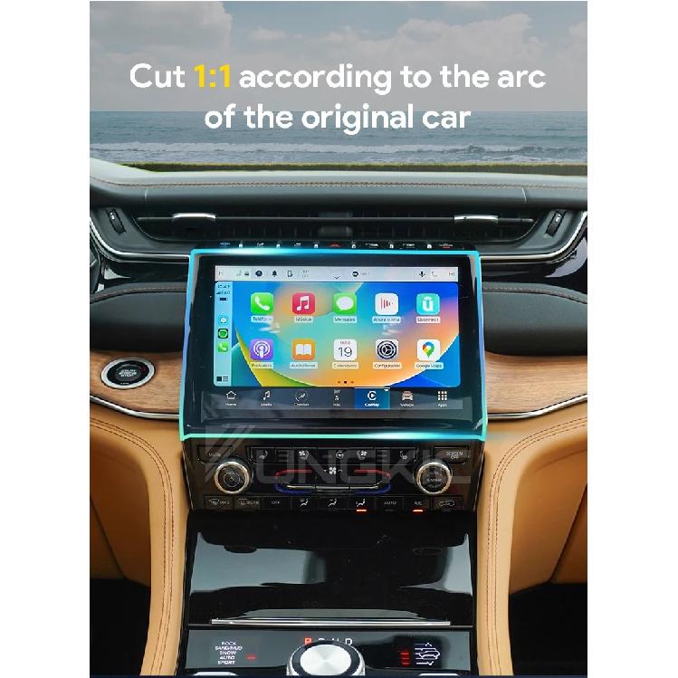 for Jeep Grand Cherokee 2021 2022 2023 2024 Interior TPU Anti-scratch Film Center Console Navigation Panel Protection Sticker