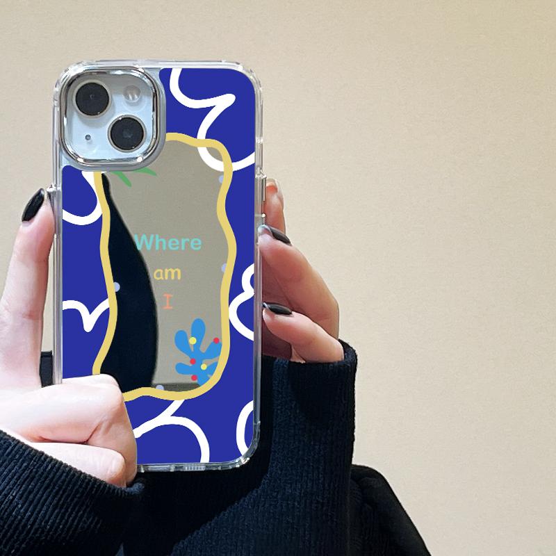 Clouds Stars Mirror Phone Case For iPhone 15 Pro Max Case For iPhone 11 16 12 13 14 Pro Max Plus XS Shockproof Back Cover Funda
