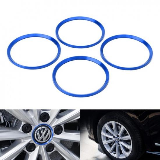 Синее Алюминиевое Кольцо-Декоратор Центральной Крышки Колеса Для Volkswagen