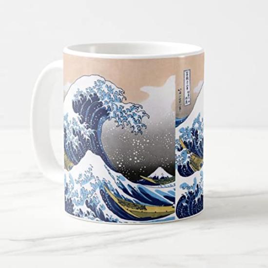 Katsushika the Great Wave Off Mug from Views of Mount Photo Mug Hokusai's "Under Kanagawa" Thirty-six Fuji (Ukiyo-e Series) (A Close-up)