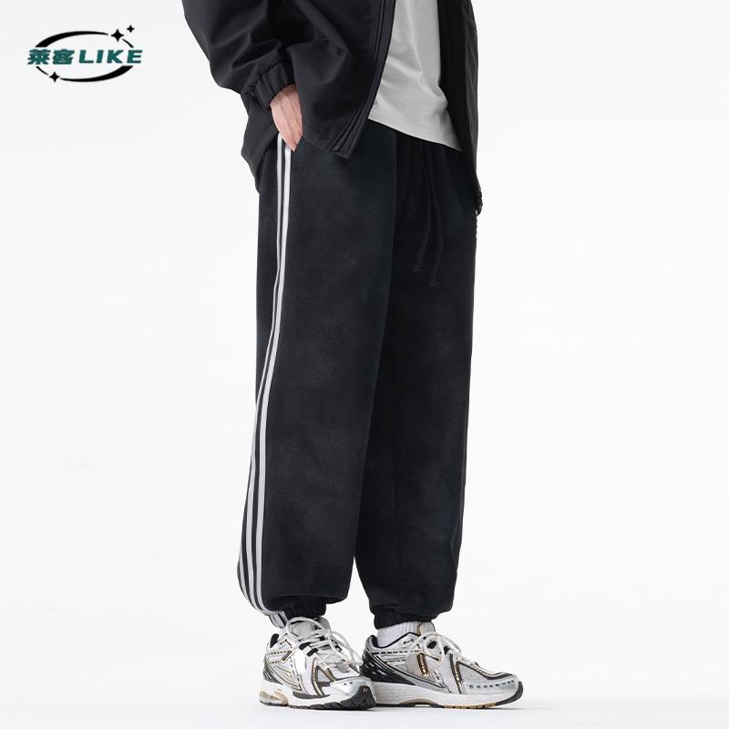 Autumn And Winter New Men'S American Style Leg Binding Sweatpants, High-End Casual Pants, High Street Loose Drawstring Sports Pants For Men