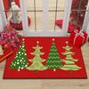 Merry Christmas Home Entrance Decoration Carpet Santa Claus Elk Print Floor Mat Door Mat Living Room Bathroom Non-Slip Carpet