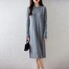 Women Sweater Dress 100% Wool MODERN NEW SAGA Turn-down Collar Knit Long Pullover Winter Jumpers Wool Long Dress Female