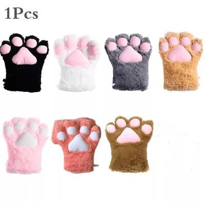 Frauen Mädchen Niedliche Bär Katze Pfote Handschuhe Winter Warm Dicken Flauschigen Plüsch Cartoon Tier Anime Lolita Cosplay Fäustlinge