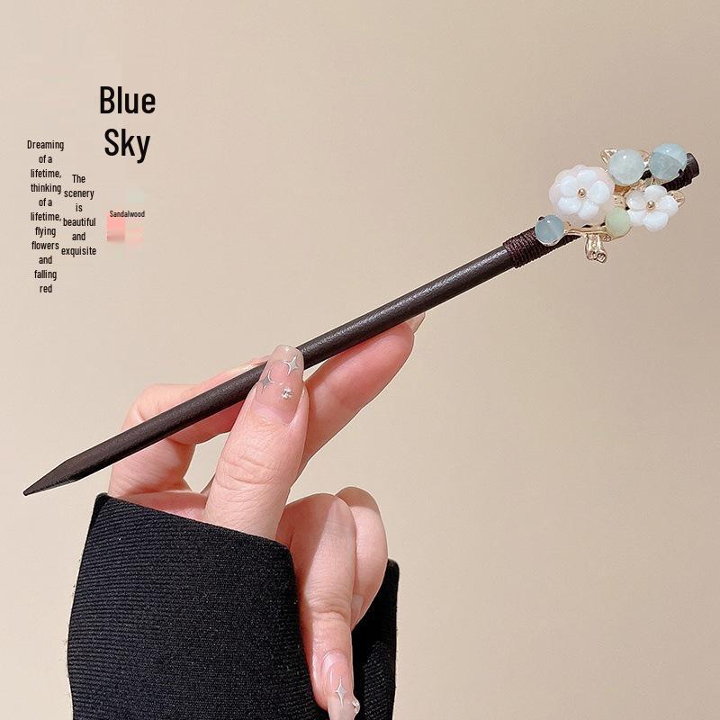 Traditional Sandalwood Hairpin for Chinese Cheongsam & Hanfu Updo
