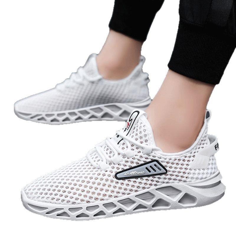 Mesh Shoes Men's Spring and Summer Fashion Trendy Hole Shoes Outdoor Daily Walking Soft Sole Comfortable Sports Shoes