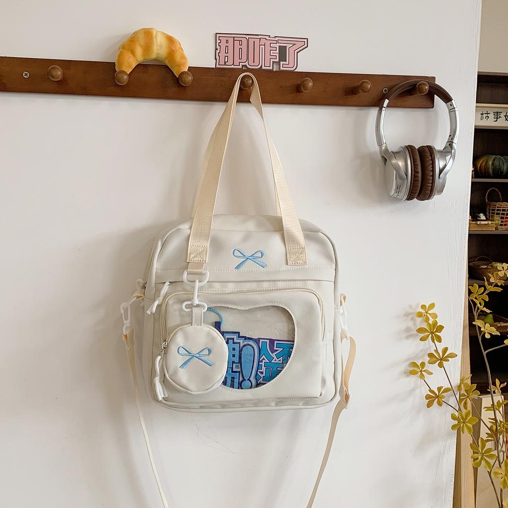 Bow shoulder bag Comic-Con transparent pain bag cute Japanese two-dimensional messenger bag student class tutoring bag woman
