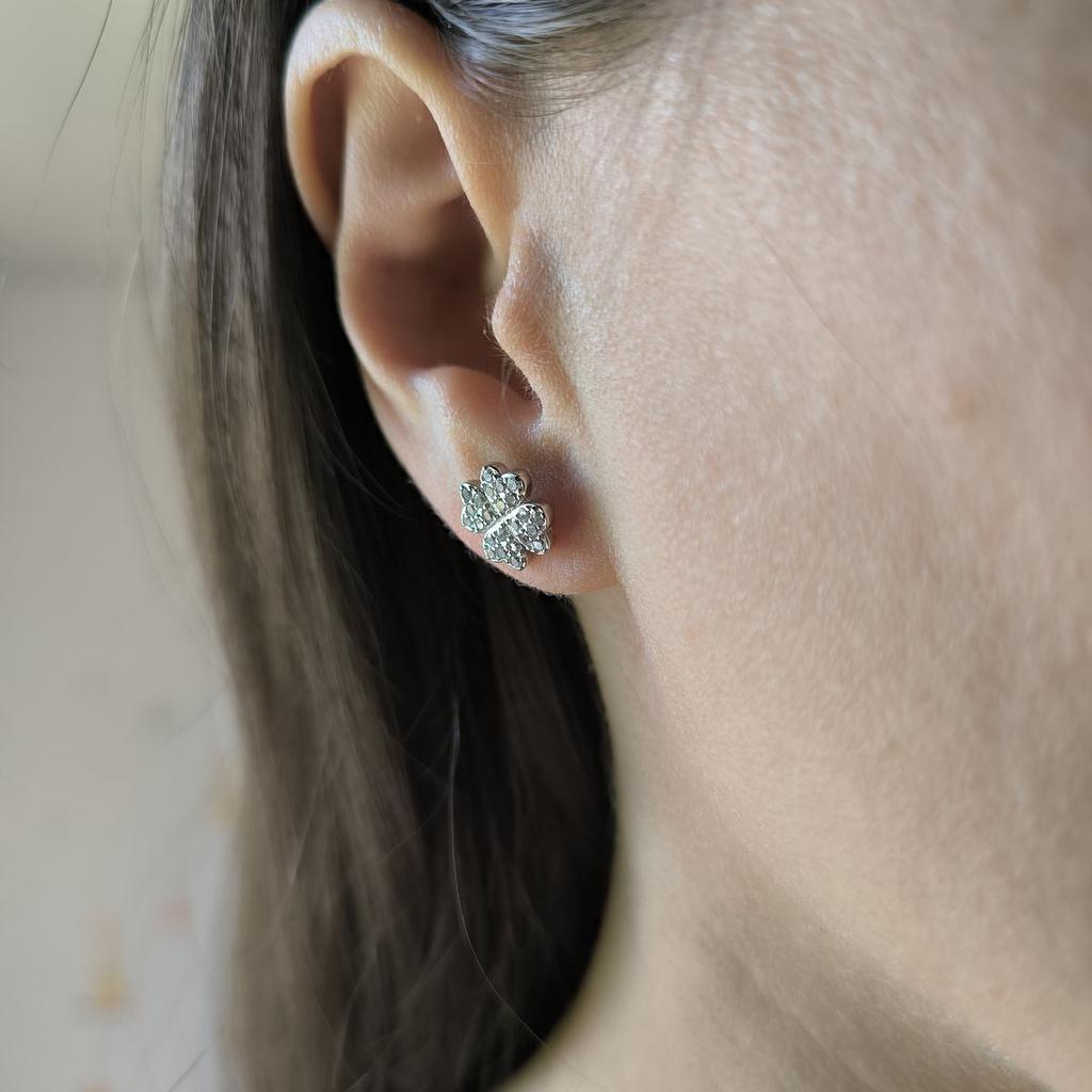 Серебряные серьги с фианитами (2191537)