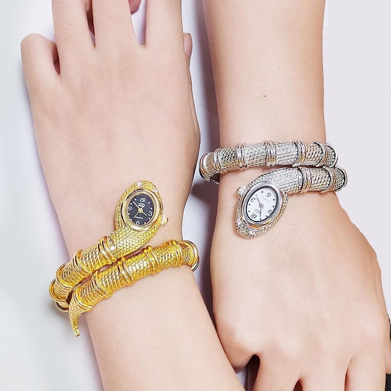 Reloj de cuarzo para mujer, relojes de serpiente, pulsera de acero inoxidable, reloj de pulsera, regalos de joyería