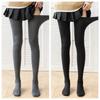 Plus-Size Fleece-Lined Non-Slip Thigh-High Socks for Women - Extra Thick, Over-the-Knee, Ideal for Autumn/Winter