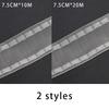 10M/20M White Pleat Curtain Pinch Heading Tape Transparent Rod Belt Crafts Nylon Multi-function Curtains Accessories