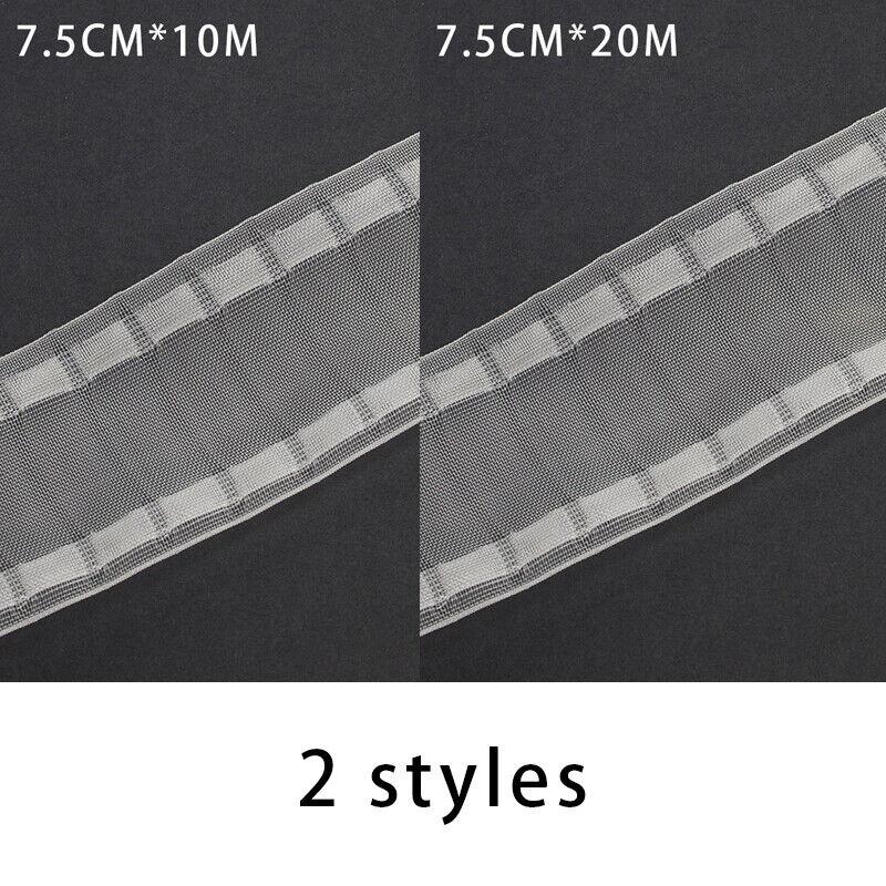 10M/20M White Pleat Curtain Pinch Heading Tape Transparent Rod Belt Crafts Nylon Multi-function Curtains Accessories