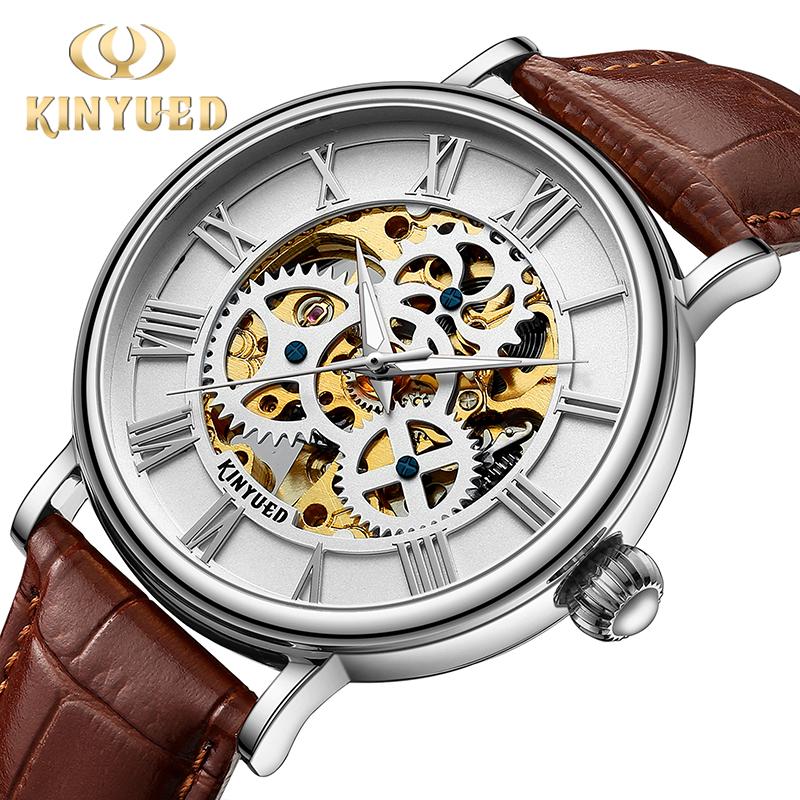 2023 KINYUED  Watch Genuine Leather Men Luxury Reloj Wristwatches Mechanical Watch for Men