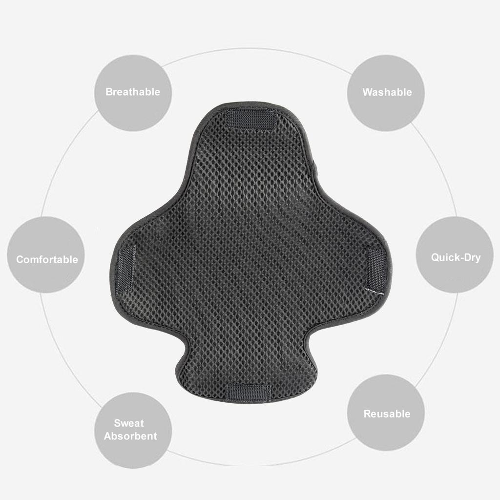 Motorcycle Helmet Liner, Sweat Absorbent Cooling Helmet Pad with Hook and Loop Reusable & Washable Lining Pad for Hard