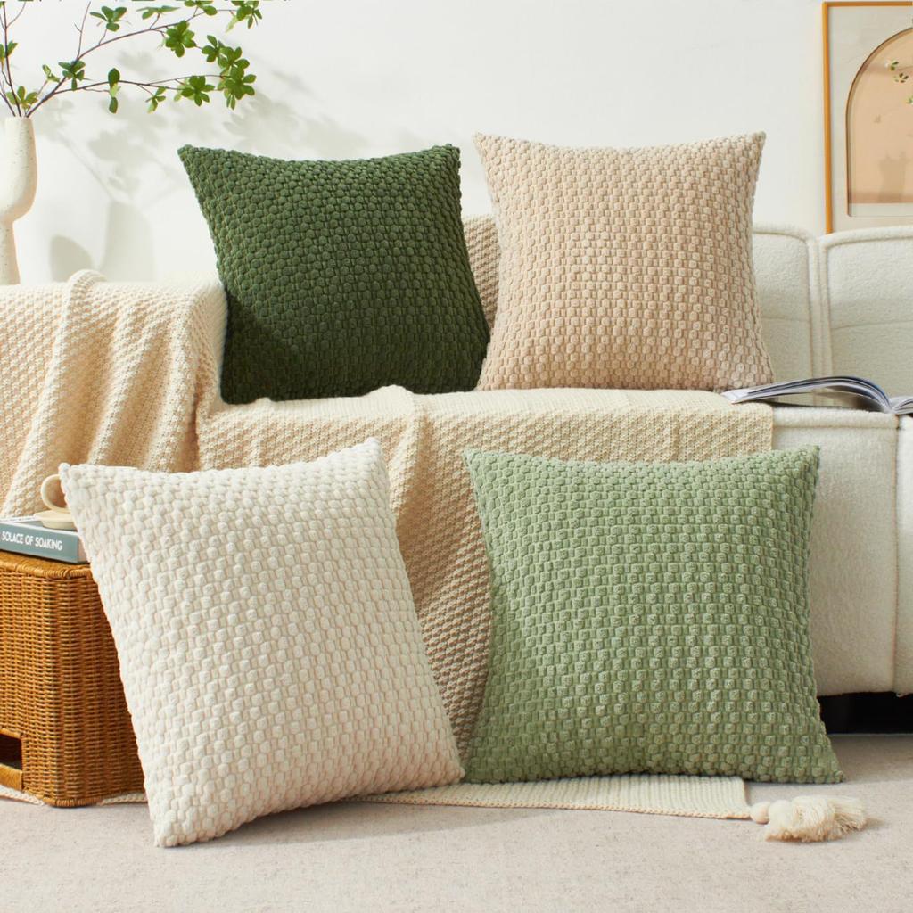 New Corduroy Pillowcase, Cushion Cover, Three-dimensional Bubble Particle Pillow, Plaid Pillowcase, Sofa Backrest