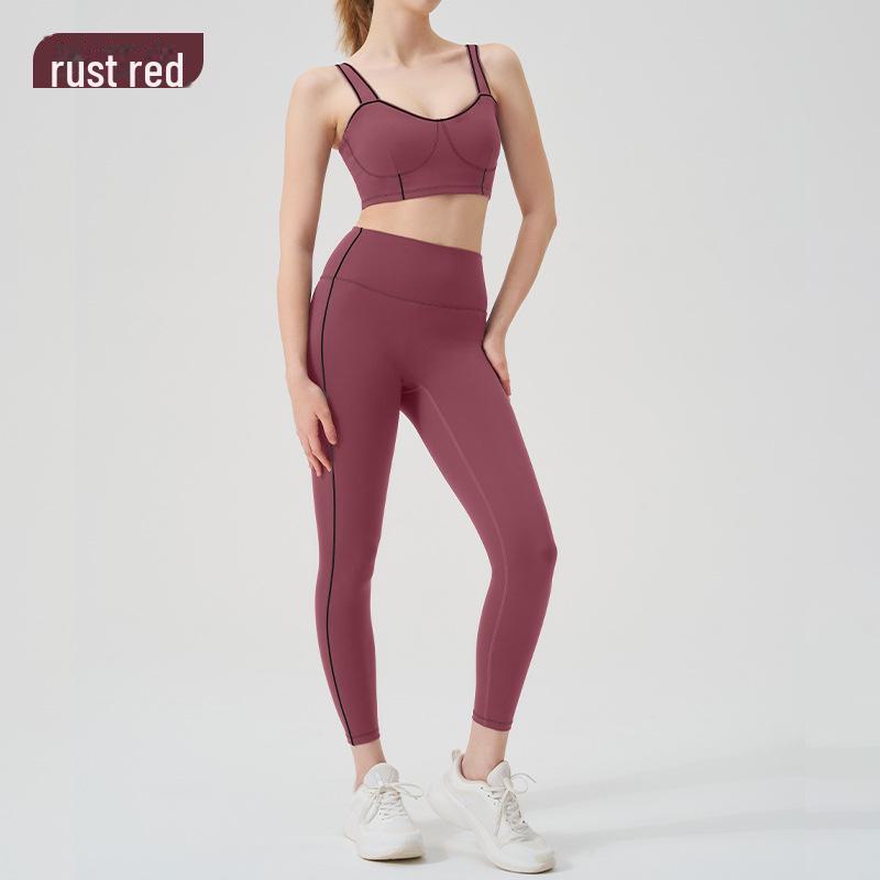 High-Performance Women's Yoga and Fitness Suit: Solid Color, High-Elastic, Tight Fit