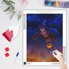 5D Diy Diamond Painting Animal Owl Full Round Painting Pumpkin Mosaic Embroidery Halloween Handmade Gift 30x40cm/12x16inch