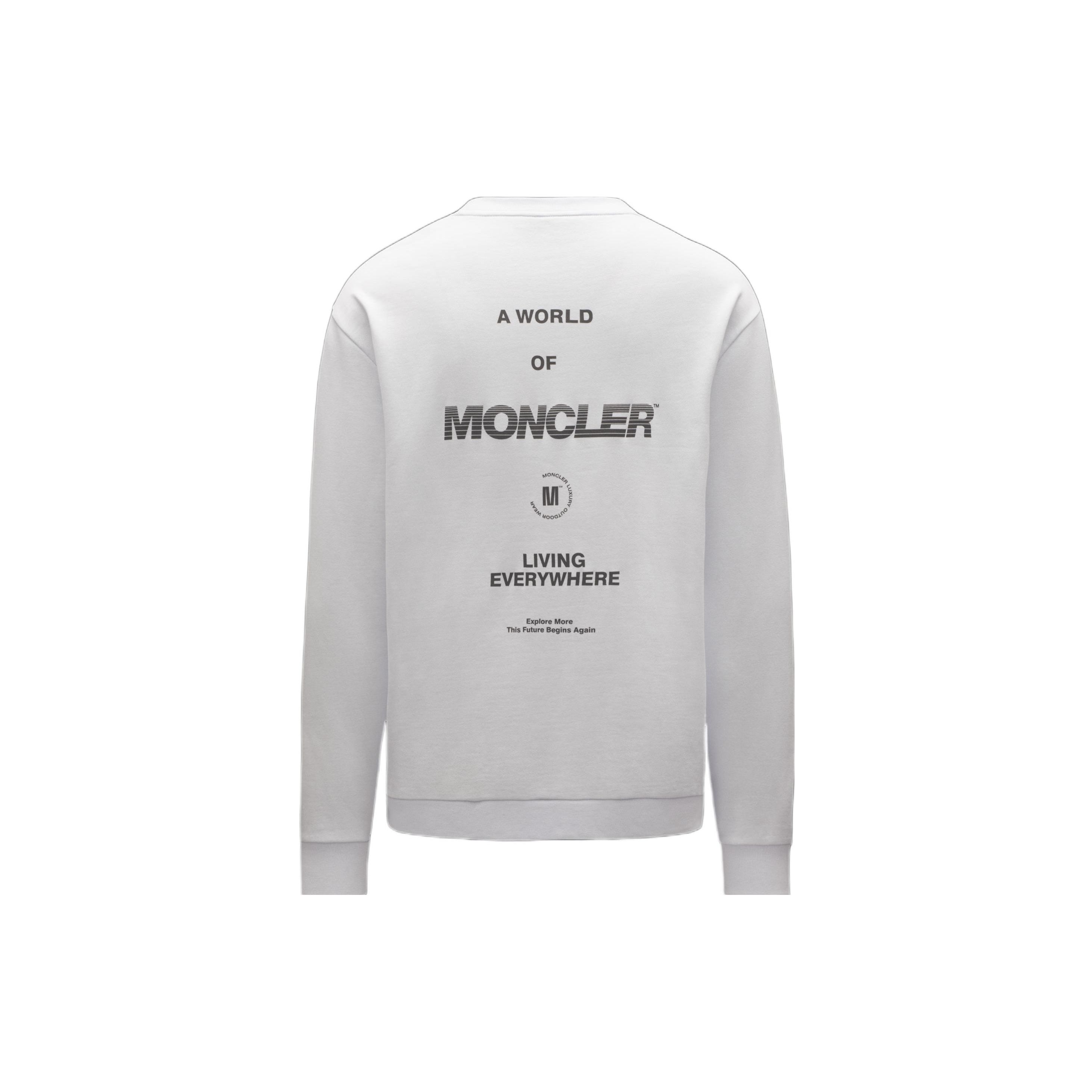 Moncler Monochrome Bedrukte Pullover Ronde Hals Sweatshirt Heren sweatshirts H10918G00031809KR001 L white