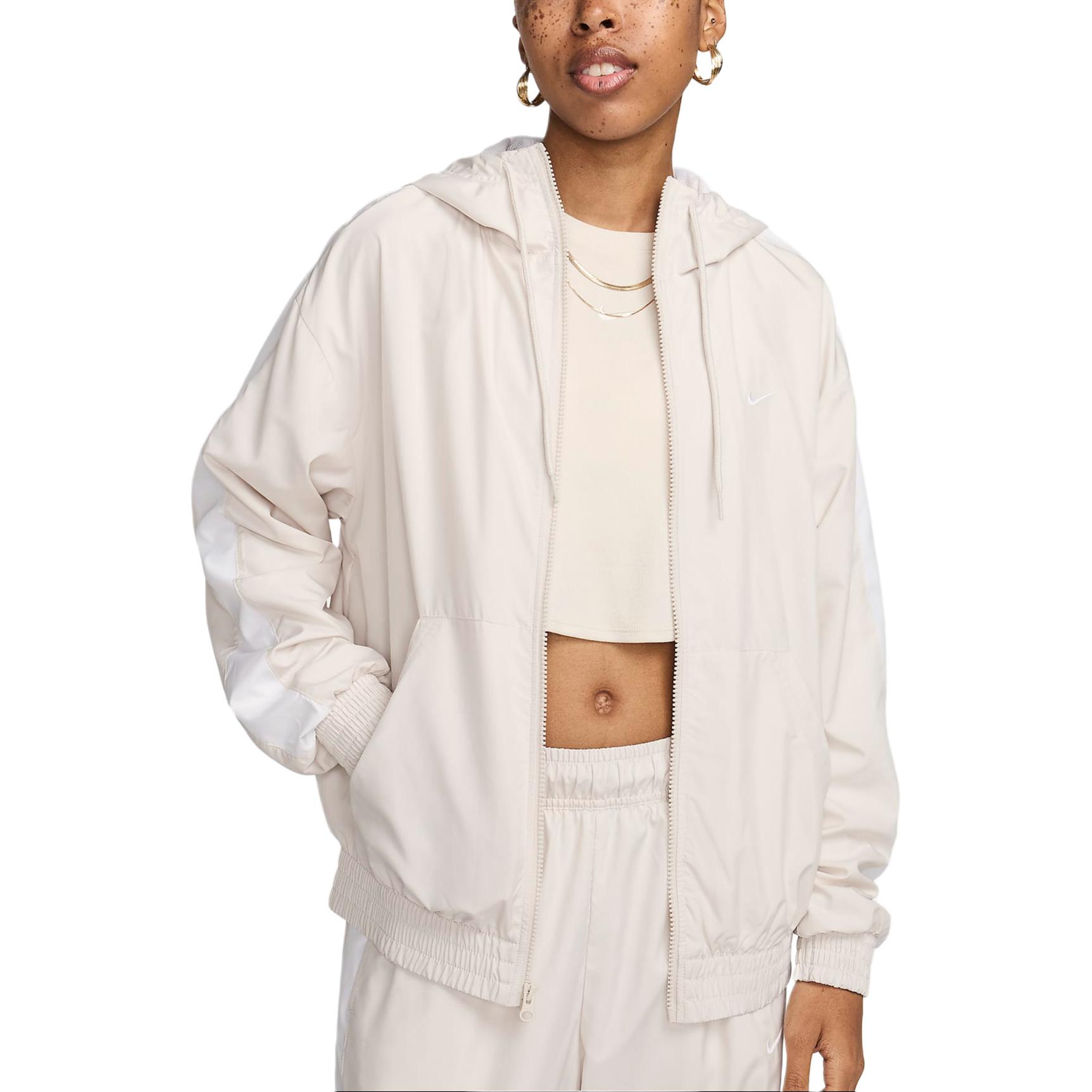 

Nike Спортивная одежда Классическая тканая однотонная куртка с капюшоном на молнии с длинным рукавом Женские куртки Светлый цвет FV6298-104 M