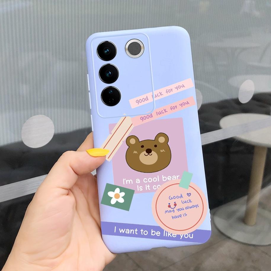 For Vivo V27 Pro Case Vivo V27e Back Cover Fashion Candy Color Painted Funda For Vivo V27 5G V 27e V27Pro V2237 V2230 Soft Shell
