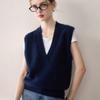 Women's Cashmere Knitted Sleeveless Sweater Vest for Autumn and Winter