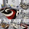 Red Black Swirl Carpet Home Bedroom Hallway Floor Decor Large Size Mat Non-slip Coffee Table Area Rug Bathroom Washable Doormat